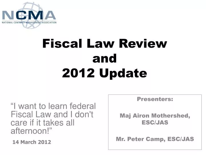 fiscal law review and 2012 update