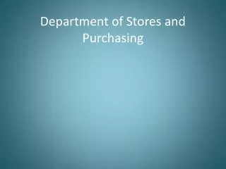 Department of Stores and Purchasing