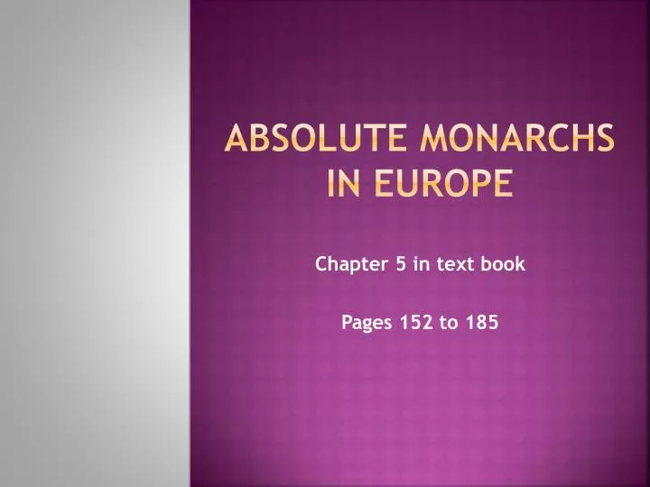 absolute monarchs in europe