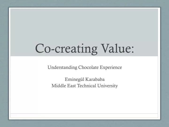 co creating value