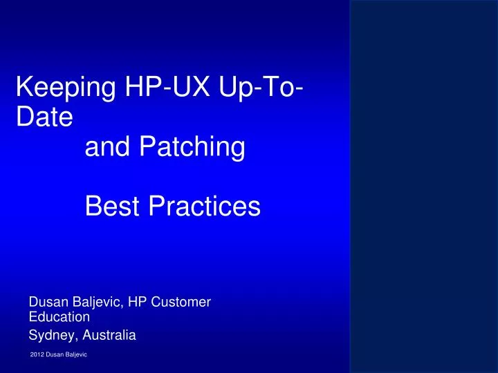 keeping hp ux up to date and patching best practices