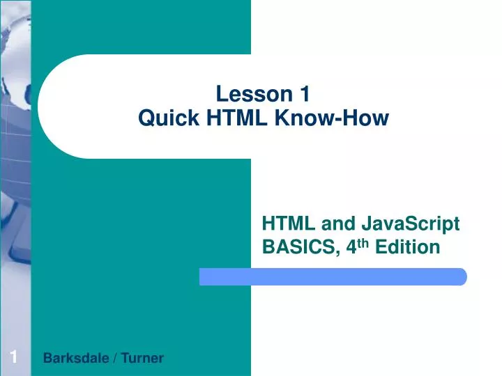 lesson 1 quick html know how