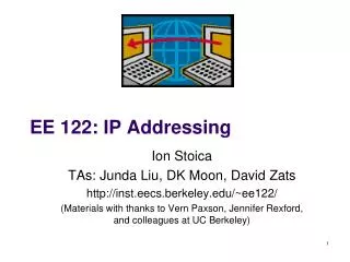 EE 122: IP Addressing