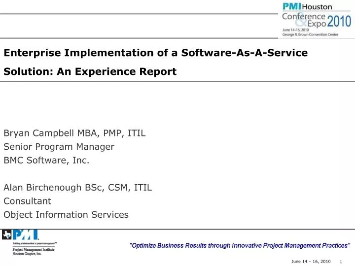 enterprise implementation of a software as a service solution an experience report