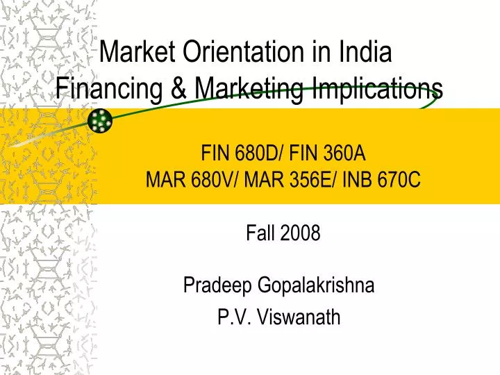 market orientation in india financing marketing implications