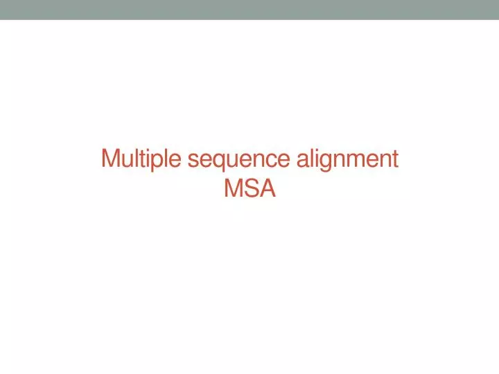 multiple sequence alignment msa
