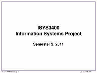 ISYS3400 Information Systems Project
