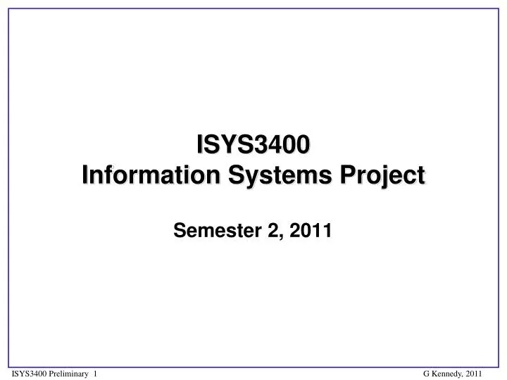 isys3400 information systems project