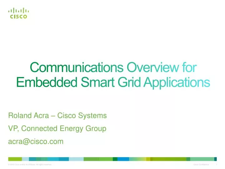 communications overview for embedded smart grid applications