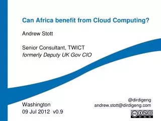 Can Africa benefit from Cloud Computing?