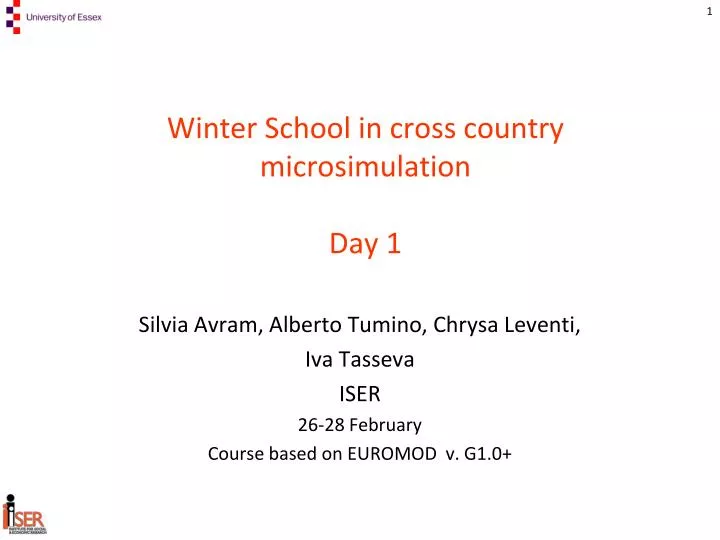 winter school in cross country microsimulation day 1