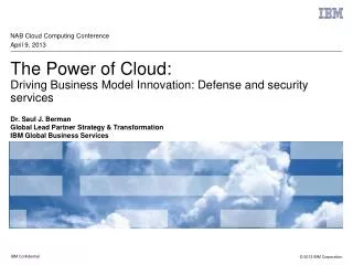 The Power of Cloud: Driving Business Model Innovation: Defense and security services