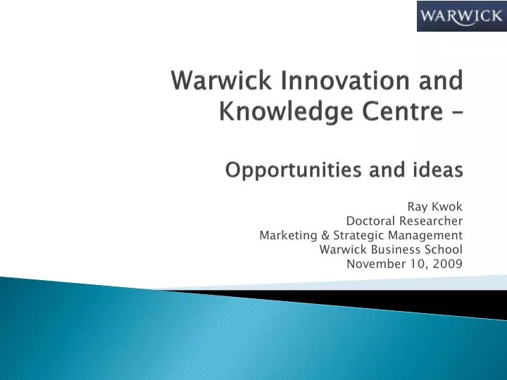 warwick innovation and knowledge centre opportunities and ideas