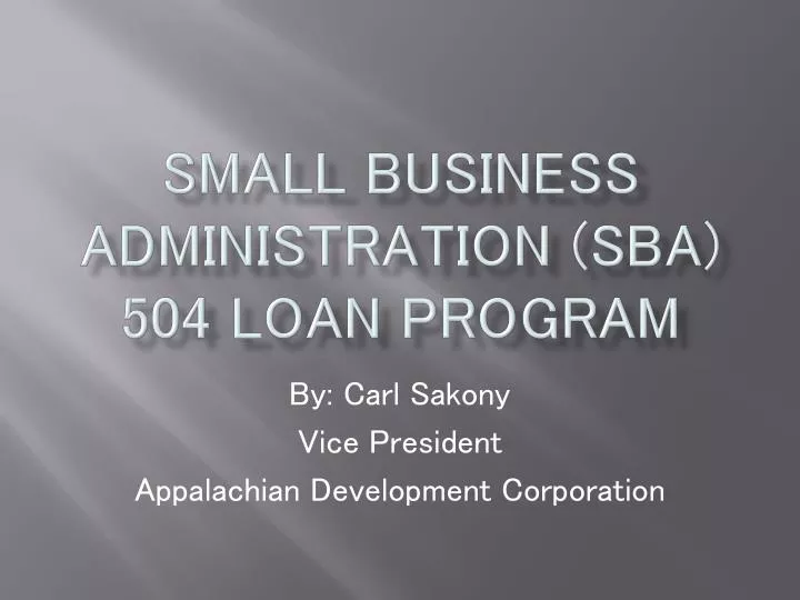 small business administration sba 504 loan program