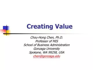 Creating Value