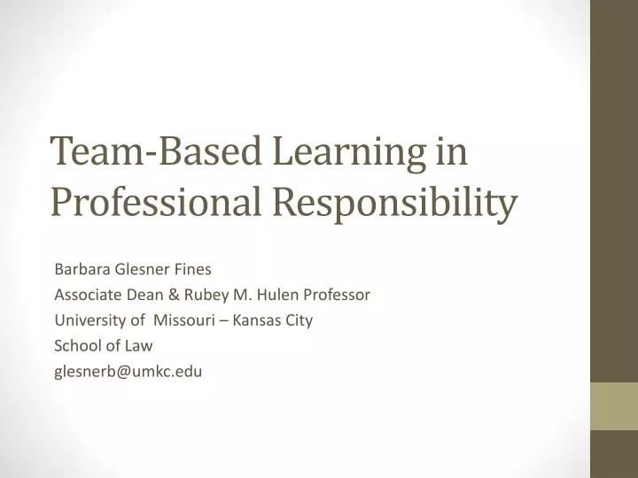 team based learning in professional responsibility