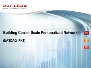 Building Carrier Scale Personalized Networks