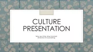 Culture presentation