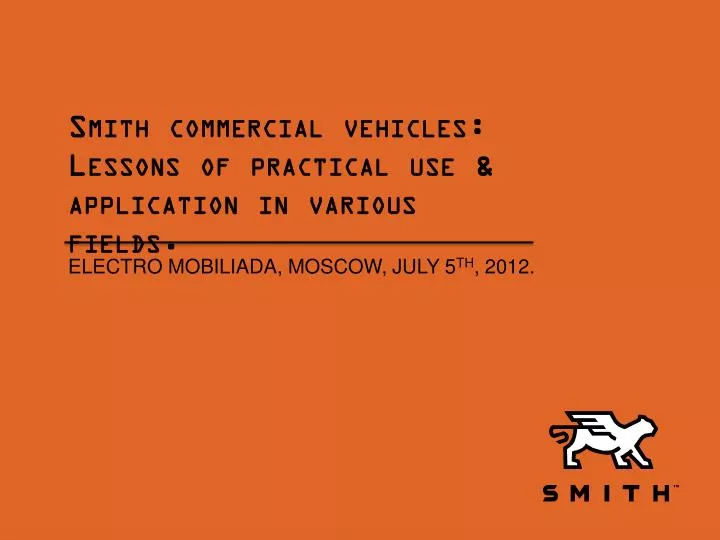 smith commercial vehicles lessons of practical use application in various fields