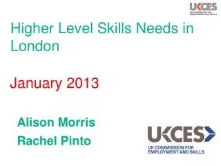 Higher Level Skills Needs in London