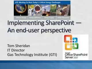 Implementing SharePoint — An end-user perspective