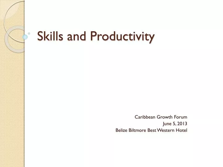 skills and productivity