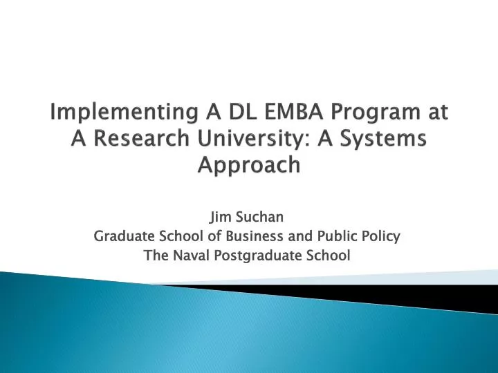 implementing a dl emba program at a research university a systems approach