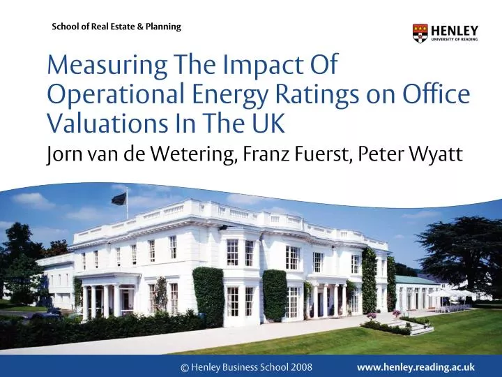 measuring the impact of operational energy ratings on office valuations in the uk
