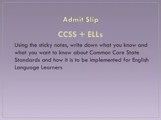 Admit Slip