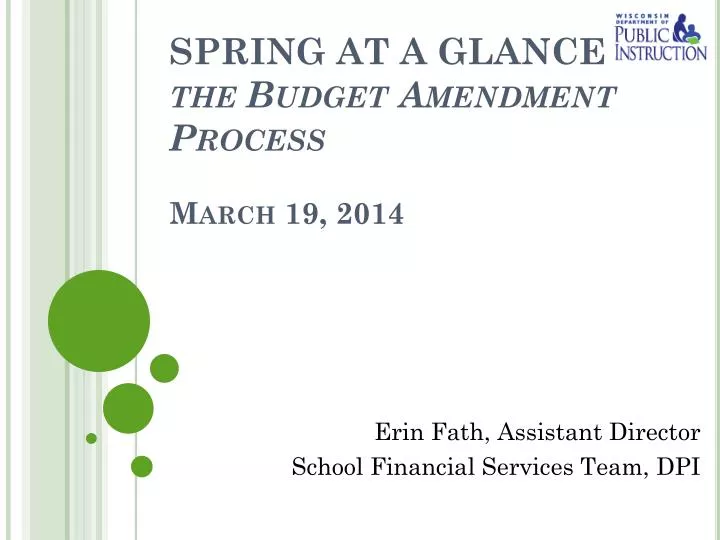 spring at a glance the budget amendment process march 19 2014