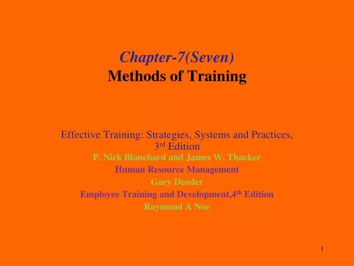 chapter 7 seven methods of training