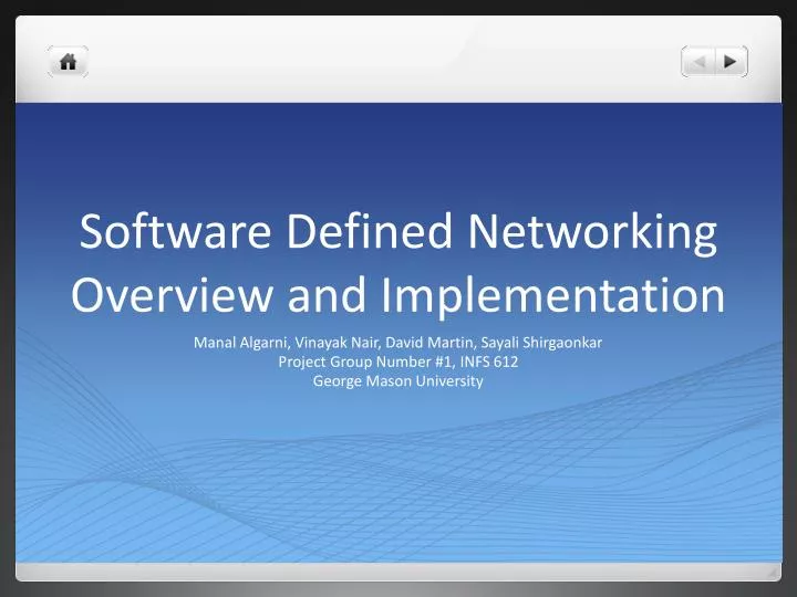 software defined networking overview and implementation