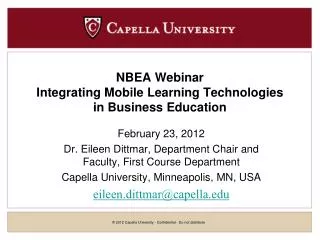 NBEA Webinar Integrating Mobile Learning Technologies in Business Education