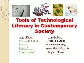 Tools of Technological Literacy in Contemporary Society