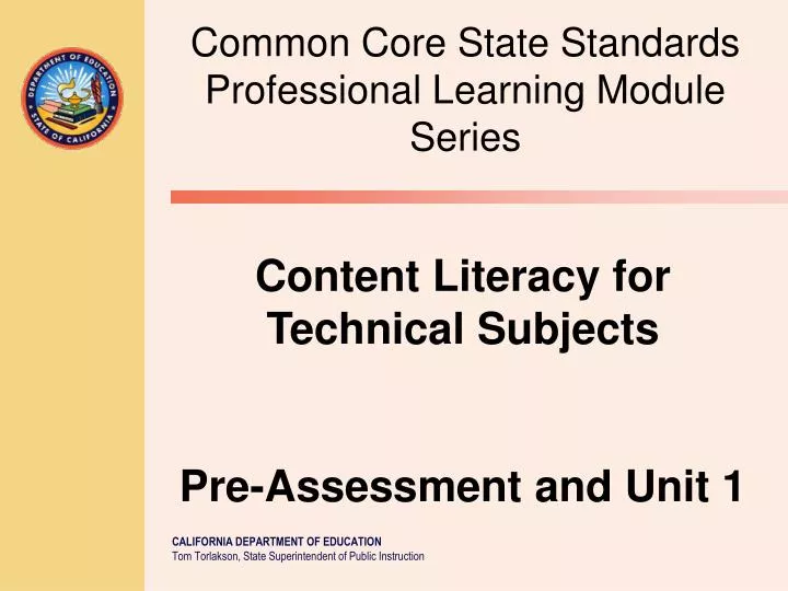 common core state standards professional learning module series
