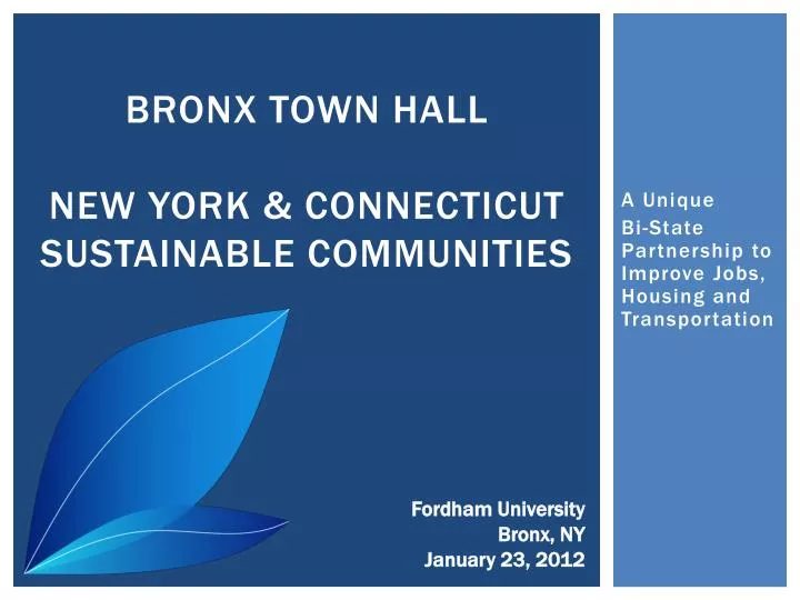 bronx town hall new york connecticut sustainable communities