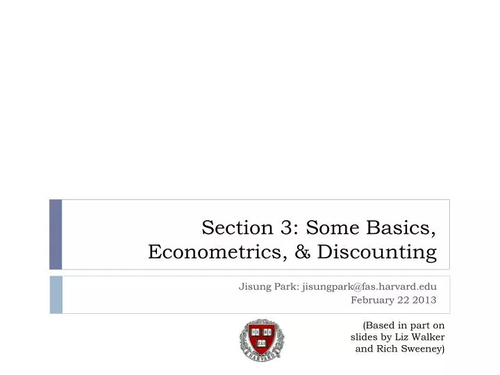 section 3 some basics econometrics discounting
