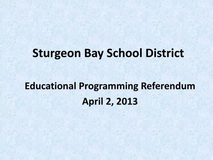 sturgeon bay school district