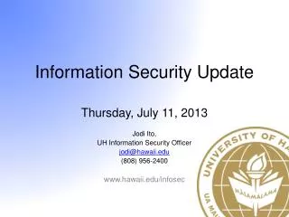 Information Security Update