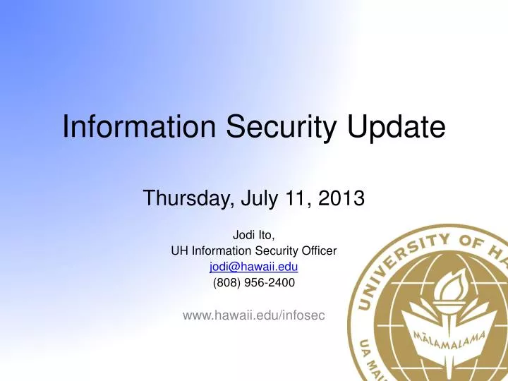 information security update