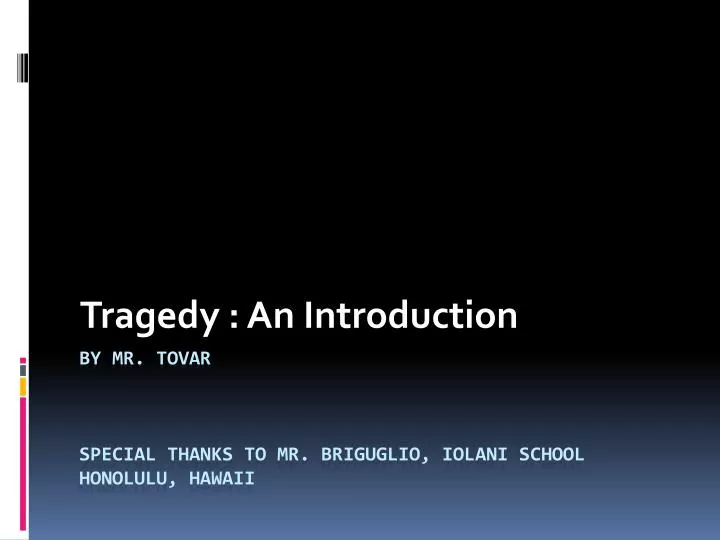 tragedy an introduction