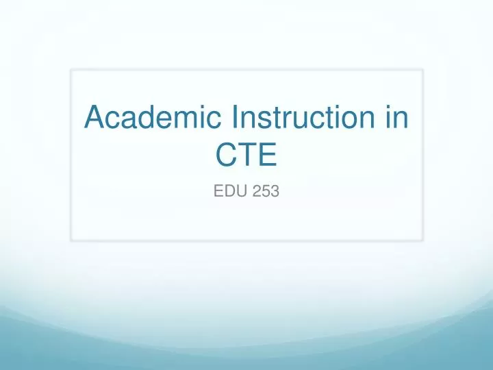 academic instruction in cte