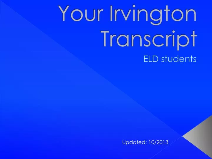 your irvington transcript