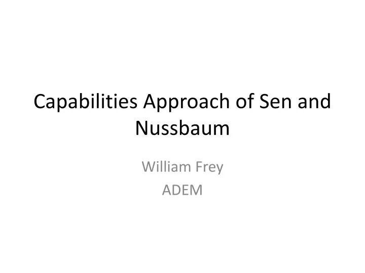 capabilities approach of sen and nussbaum