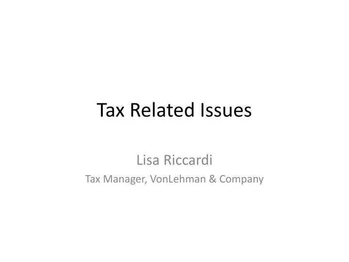 tax related issues