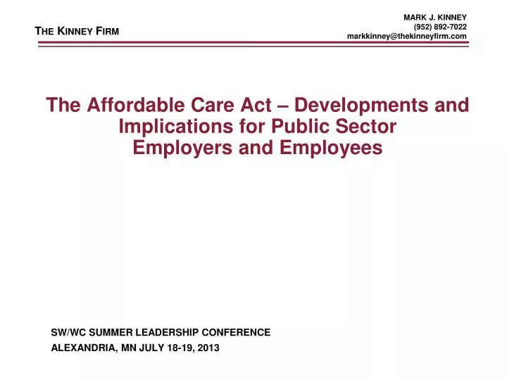 the affordable care act developments and implications for public sector employers and employees