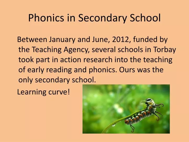 phonics in secondary school