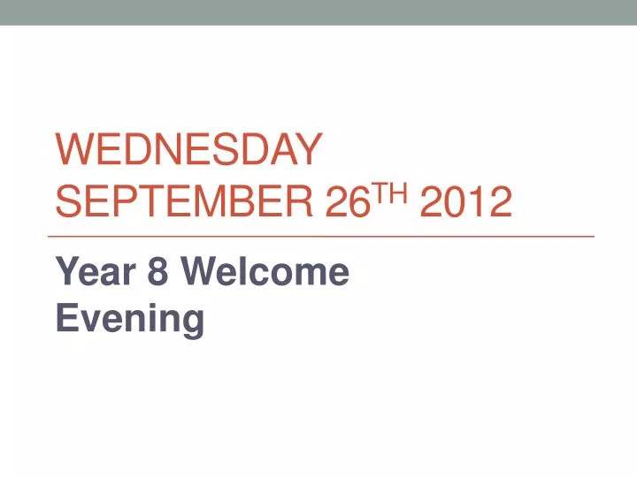 wednesday september 26 th 2012