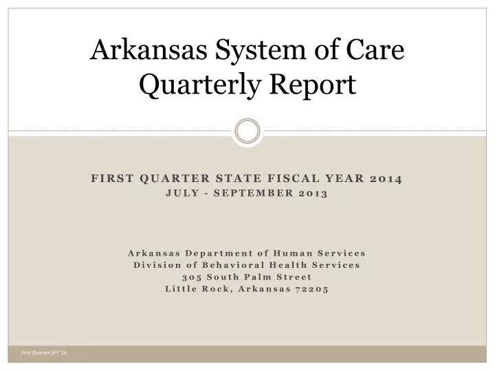 arkansas system of care quarterly report