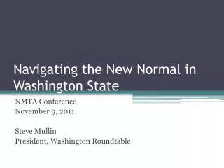 Navigating the New Normal in Washington State